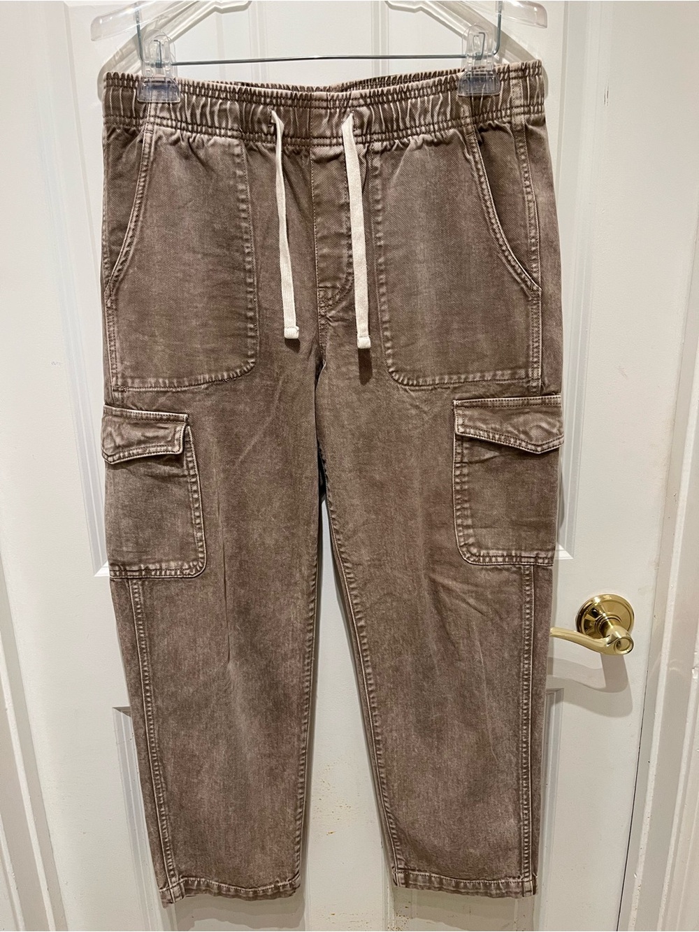 EUC GAP Mid-Rise Pull-On Easy Cargo Jeans in Tan Size Small - Picture 4 of 15